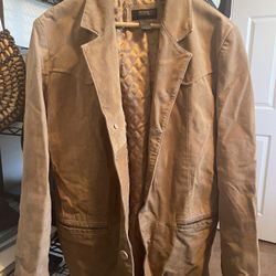Vintage 100% Genuine Pigskin Leather Coat Tan