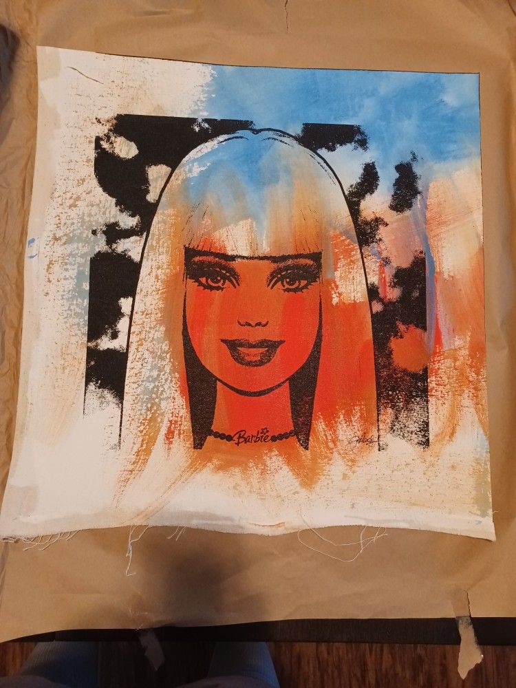 " Barbie" Gail Rodgers Signed Original Hand Pulled Silkscreen Mixed Media On Canvas