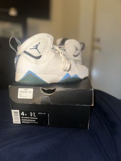 Air Jordan 7 Retro BG 4Y White, French Blue/University Blue
