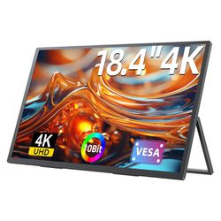 EVICIV 4K 18.4" Portable Monitor, NEW, 10Bit VESA, Adjustable Stand, 60Hz, 100% sRGB HDR FreeSync IPS, Factory Sealed In Box