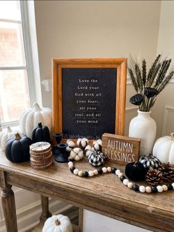 Black Wood Framed Decorative Bible Verse Tabletop Plaque Sign Farmhouse 8 x 6 In