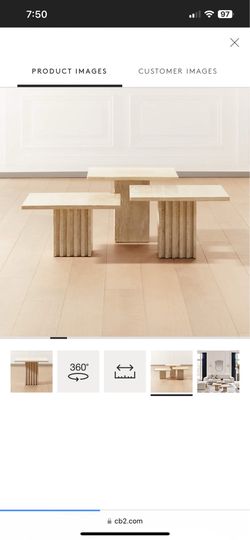 Cb2 Travertine side table