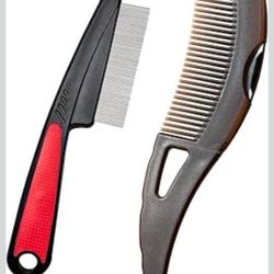 Dandruff Comb Wide Tooth, Stainless Steel Fine Tooth Lice/Psoriasis Scalp Detox Comb for Women, Men & Kids, Professional Portable Sweep/Massage/Clean 