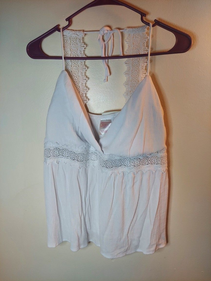 White Lace String Tank Top Size Xl Must Pick Up
