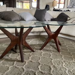 MID CENTURY MODERN JACKS SIDE TABLES