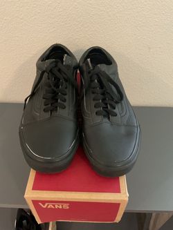 Vans Old Skool All-Black Leather Sneakers
