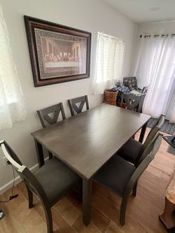 Gray Dining Table for 6