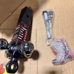 Three-ball mounting tow hitch,