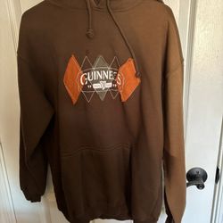 GUINNESS Adult Medium Brown Hooded Sweatshirt