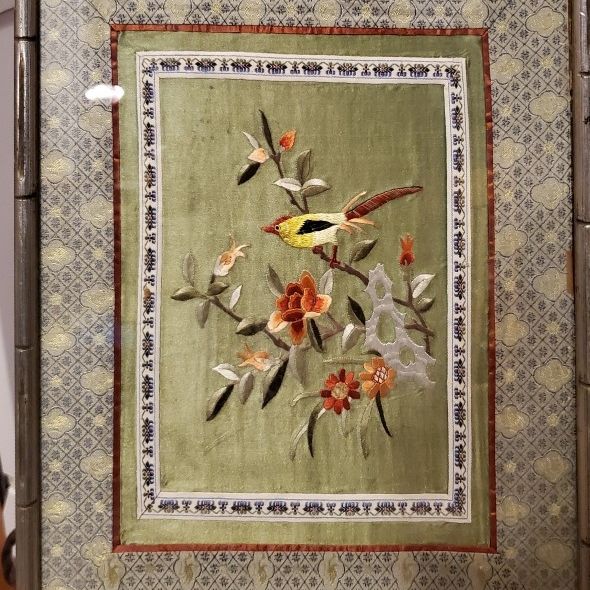 Antique Embroidered Chinese Silk Panel