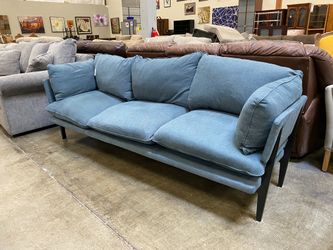 LA-Z-BOY Flyod Steel Frame Light Blue Sofa