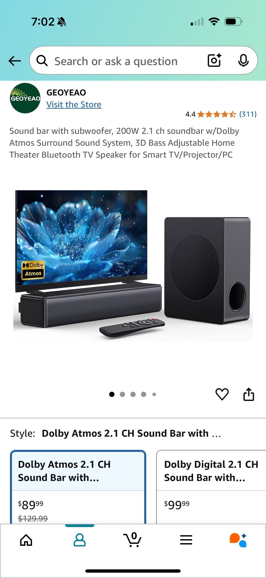 Geoyeao 2.1 CH Sound Bar With Subwoofer