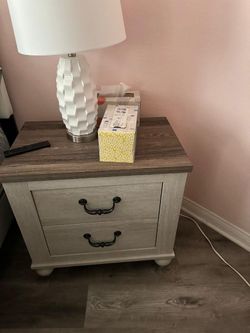 3-Piece Farmhouse Bedroom Set - Gray Wash & Dark Wood