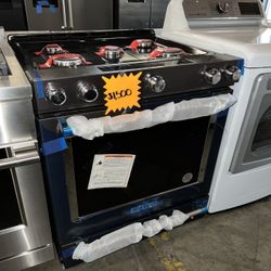 Kitchen Aid Black Stainless Steel Slide In Stove  8 DW