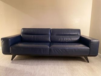 Natuzzi Editions Leather Dark Blue Couch/Sofa