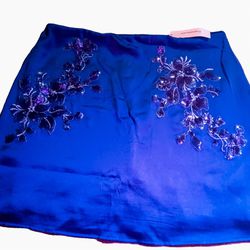 $54 Blue Skirt With Embroidery For $20