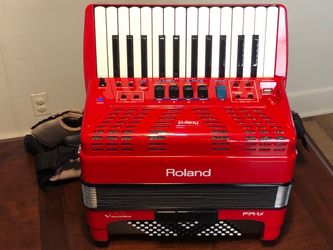 Roland FR-1X Premium V-Accordion Lite with 26 Piano Keys and Speakers, Red (FR-1X-RD)