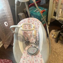 Baby Swing , Minnie Mouse Bouncer , And Baby Sit