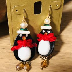 Macy’s Penguin Earrings for Christmas 