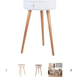 iHip Wireless Round MultifunctionalCoffee Table, Sofa Table, End Table with Wireless Charging, Bluetooth Speaker