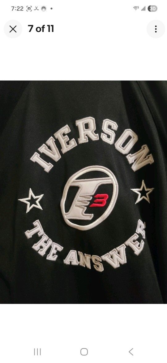 Allen Iverson Reebok Warm Up Jersey Vintage
