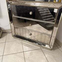 Glass Dresser  and 2 mirrors