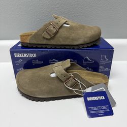 Birkenstock Clog Taupe Suede Soft Footbed