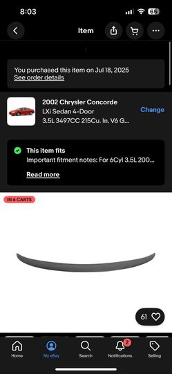 Chrysler Hood Moulding Trim Moulding Black