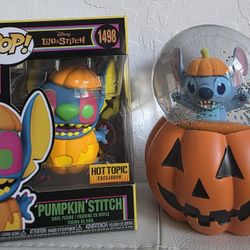 Funko Pop Disney Halloween Pumpkin Stitch & Snow Globe 