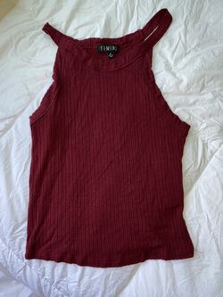 burgundy tank top