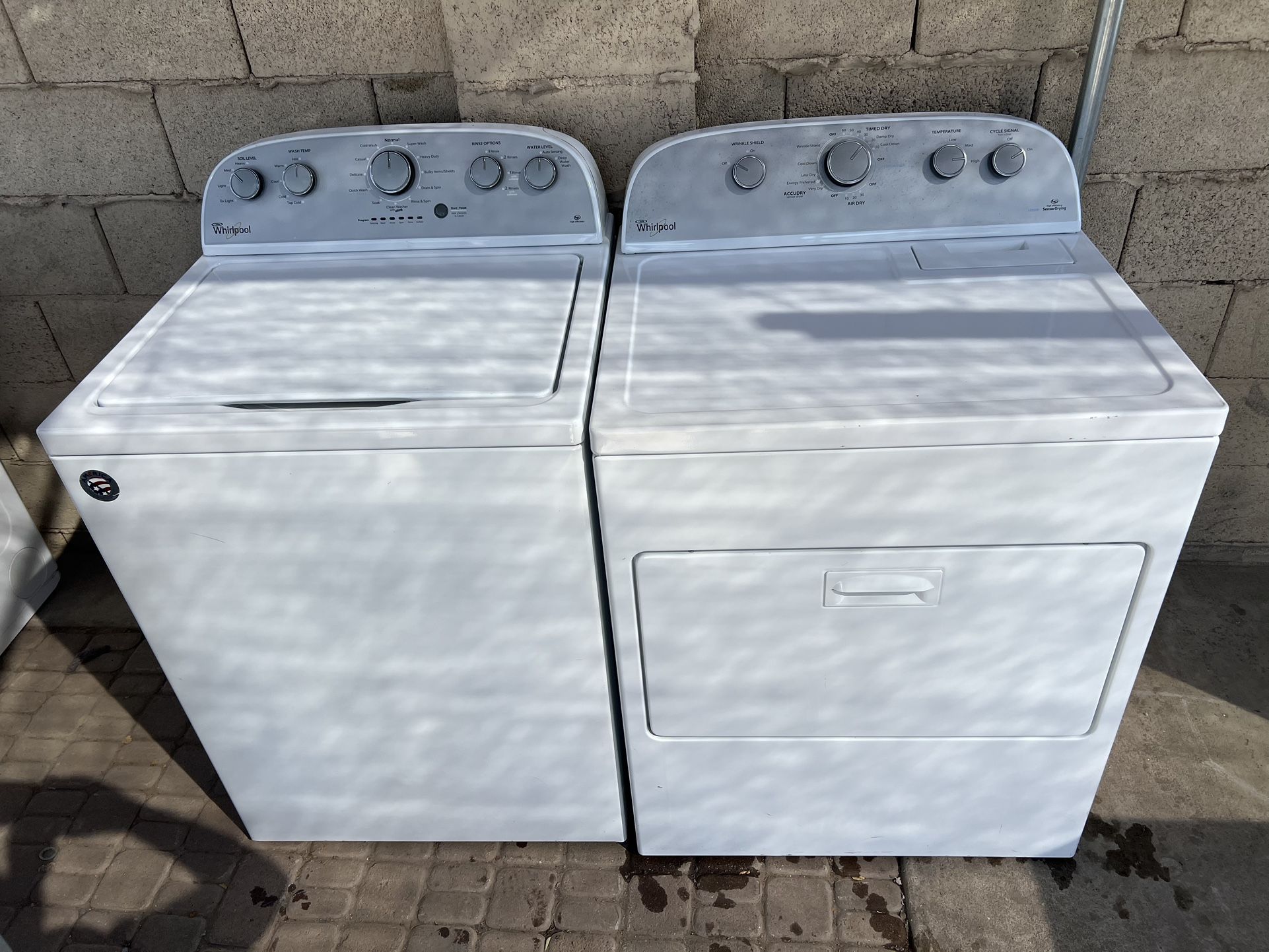 WHIRLPOOL WASHER AND ELECTRIC DRYER