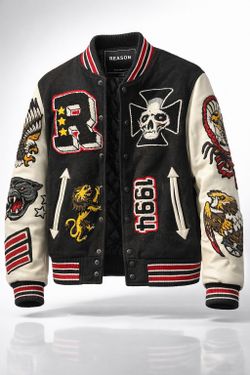 Reason NYC Varsity Jacket – Streetwear – Size S – Patches Bordados
