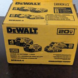 DeWalt 4 Pack Box Contains 2 4AH XR  Batteries And 2 2 AH XR Batteries 