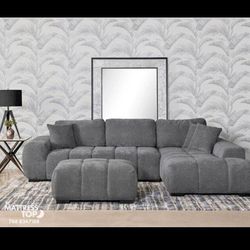 Sectional Sofa Grey Cozy And Plush Sitting