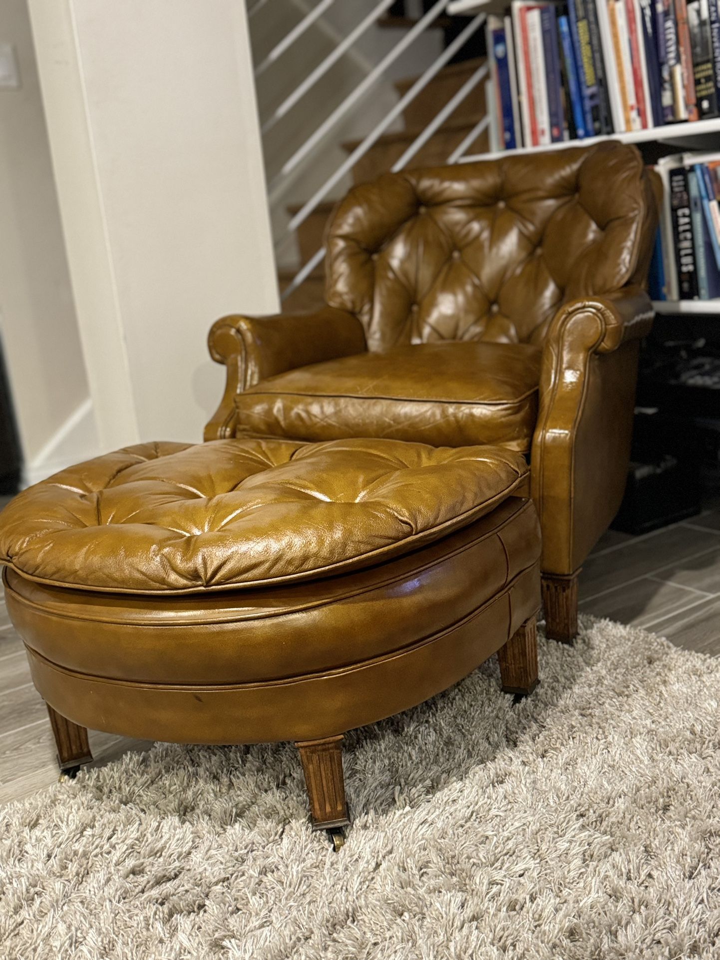 Leather Chair and Ottoman - Designer Series - save $2000!