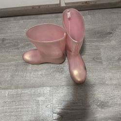 Pink Rain boots 