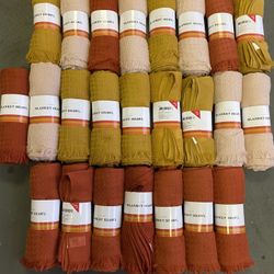 Blankt shawl size 35" W* 67" L