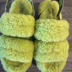 UGG Fluff Yeah Slides – Chartreuse Lime – Brand New – Size 9– $35