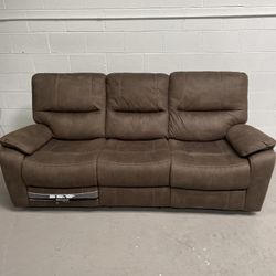 Brown Sofa Couch Manual Recliners Used
