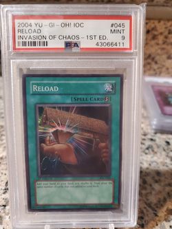 Yugioh Card 2004 Graded Holo 1st Edition Reload (IOC)