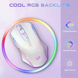 Redragon M910-WS Wireless RGB Gaming Mouse: 8000 DPI, Macro Fire Button, 70hr