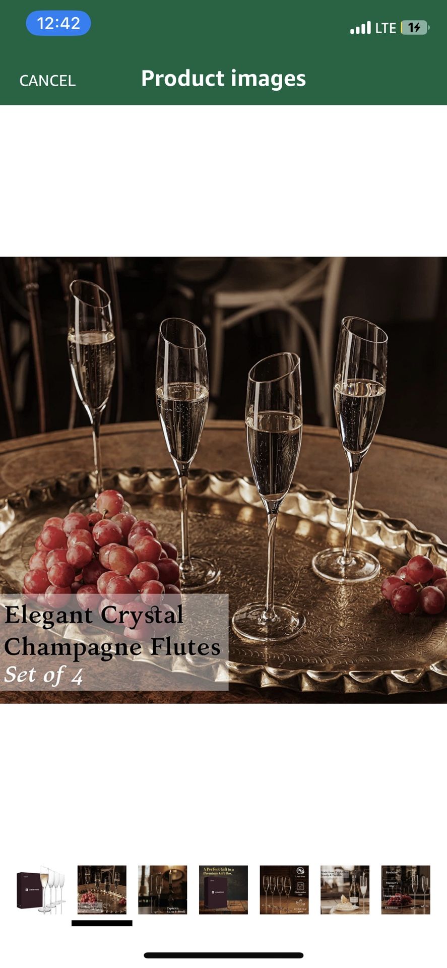 Champagne Flutes - Modern Crystal Mimosa Glasses (6 Oz) for Sparkling Wine - Slanted Champagne Glasses Set of 4 - Birthday Gifts for Men - Christmas G