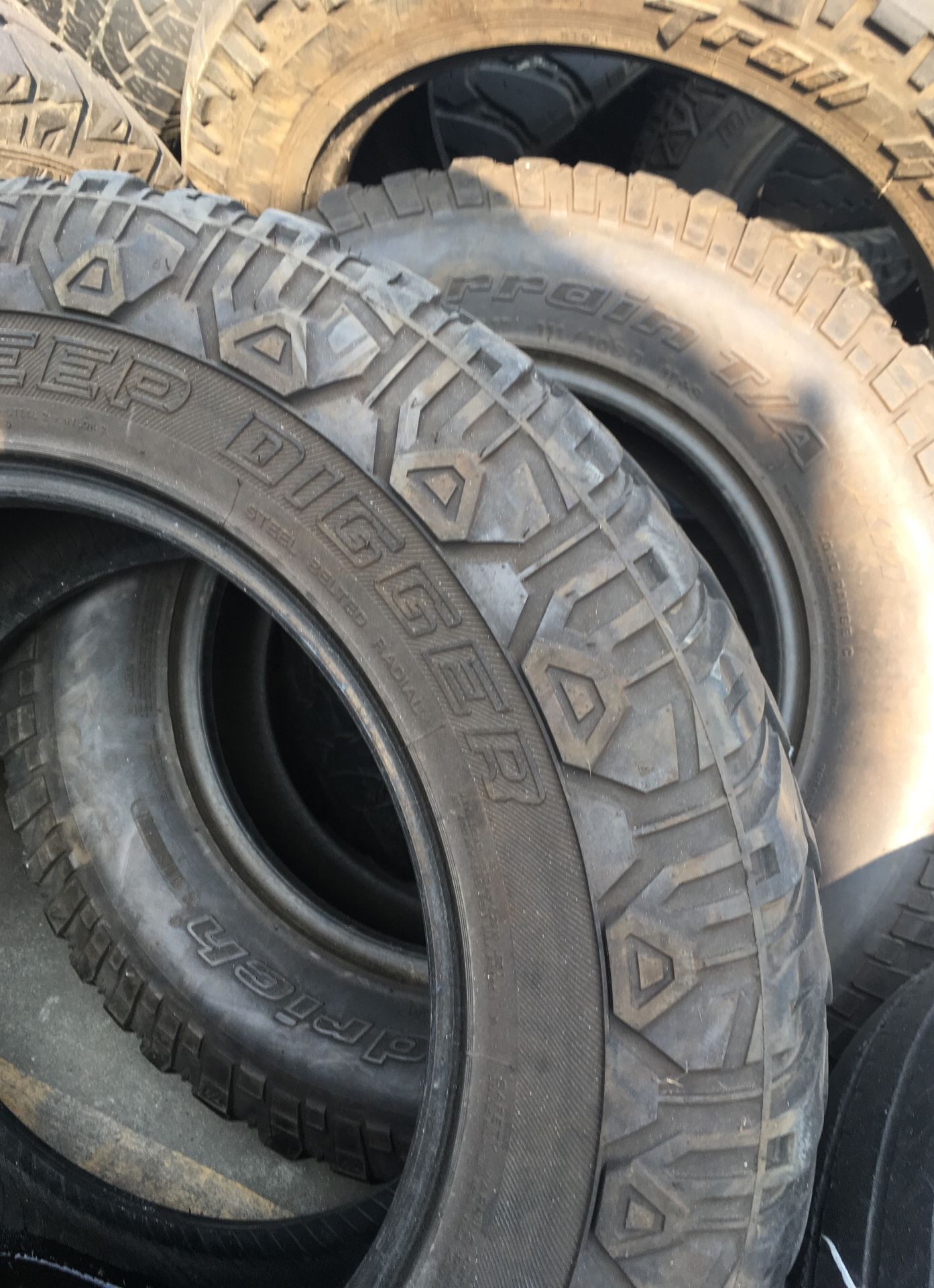17” 18” Mud tires good tread left / FREE install