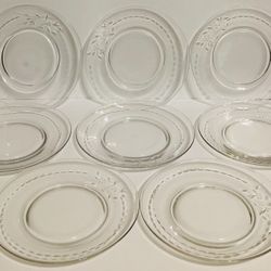 Vintage Fostoria Nosegay 8.5” Luncheon Plate Clear Set of 8