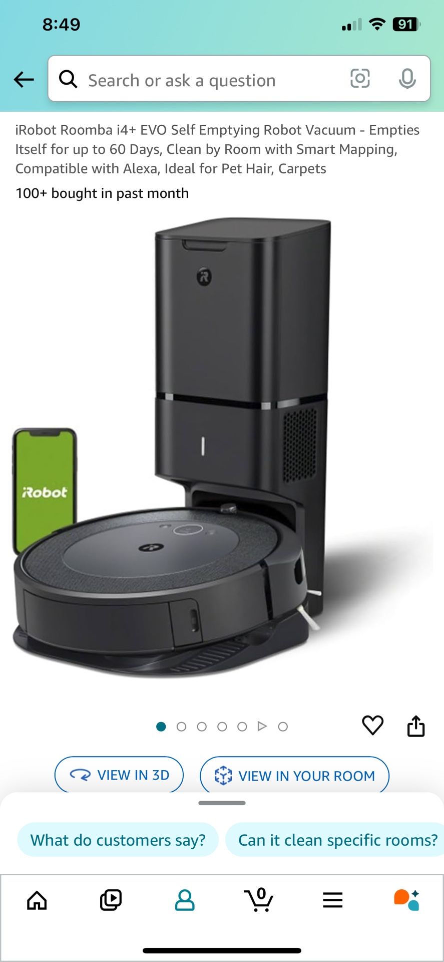 iRobot Roomba i4+ EVO Self Emptying Robot Vacuum