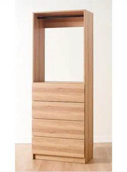 Prosper 32 in. W Oak Tower Unit 1-Shelf 4 Drawers Wood Closet System