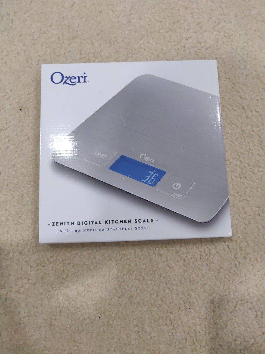 Zenith Digital Kitchen Scale by Ozeri, in Refined Stainless Steel with Fingerprint Resistant Coating