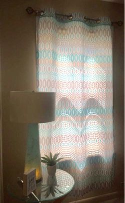 3 Beautiful Teal/ Aqua Curtains