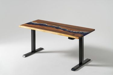 Live Edge Epoxy Resin Standing Desk
