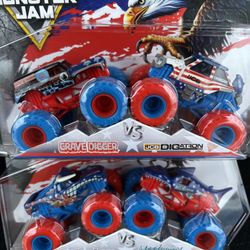 Monster Jam Stars and Stripes - BRAND NEW - 2 sets ( 4 trucks total)